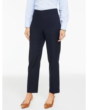 Talbots Straight Ankle Twill Trousers - Blue