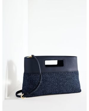 Talbots Rectangular Raffia Clutch - Blue