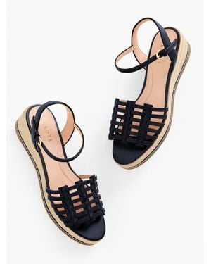 Talbots Pamela Woven Nappa Wedge Sandals - Natural