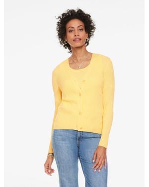 Talbots Ribbed Cardigan Sweater - Yellow