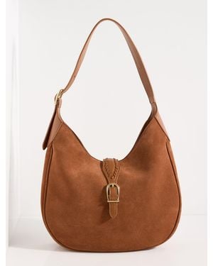 Talbots Suede Medium Hobo Bag - Brown