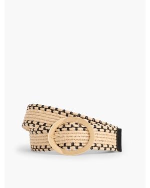 Talbots Striped Raffia Belt - Natural