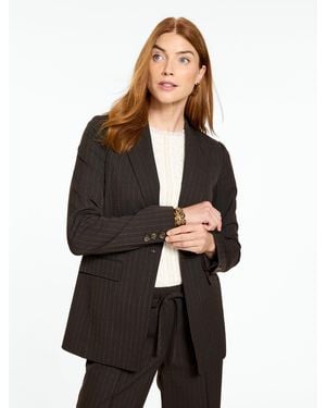 Talbots Pickstitch Pinstripe Blazer - Black