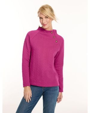 Talbots Button Shoulder Sweatshirt - Pink