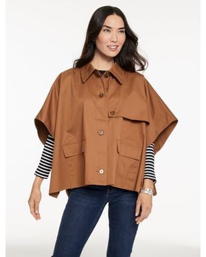Talbots Short Trench Cape - Blue