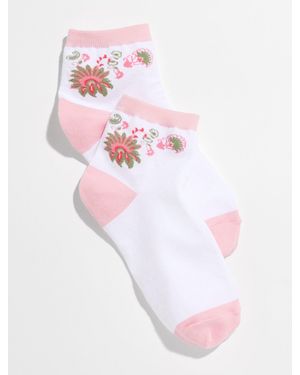Talbots Jubilant Paisley Crew Socks - Pink