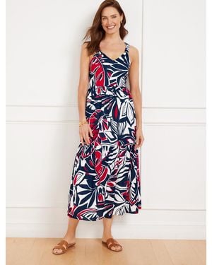 Talbots Tiered Fit & Flare Midi Dress - White