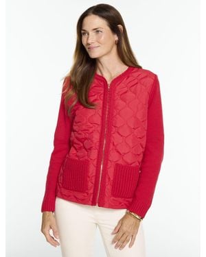 Talbots Quilted Sweater Jacket - Red