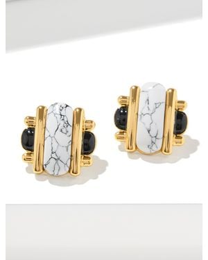 Talbots Vichy Stud Earrings - Metallic
