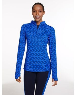 Talbots Performance Compression Half-zip Pullover Sweater - Blue