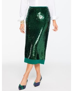 Talbots Sequin Pencil Skirt - Green
