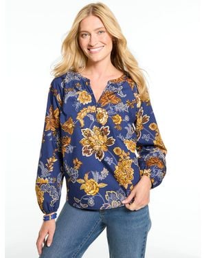 Talbots Etched Toile Top - Blue
