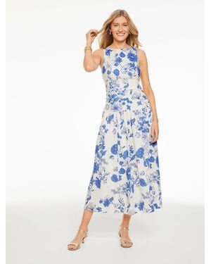 Talbots Rsvp Fit & Flare Dress - Blue