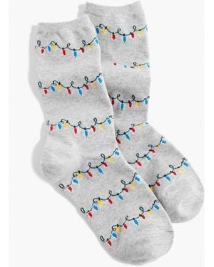 Talbots Holiday Lights Trouser Socks - White