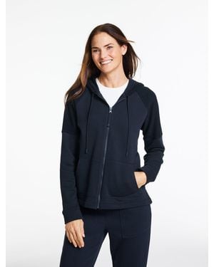 Talbots Cosy French Terry Hooded Jacket - Blue
