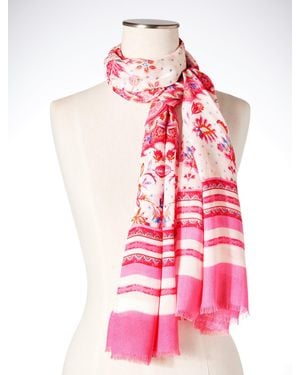 Talbots Medallion Garden Oblong Scarf - Pink