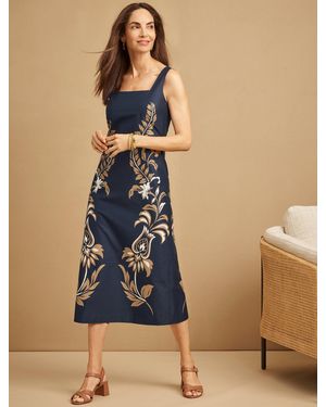 Talbots Poplin Midi Dress - Blue