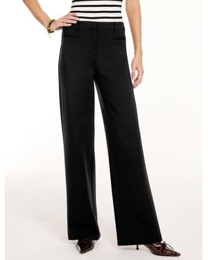 Talbots Polished Ponte Wide Leg Trousers - Black