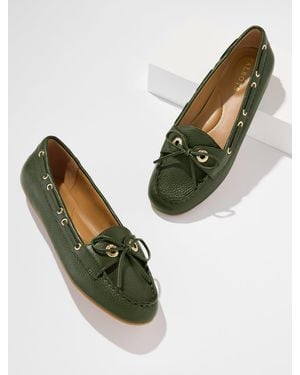 Talbots Everson Pebble Leather Driving Loafers - Green