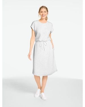 Talbots Airknit Stretch Extended Shoulder Midi Dress - White