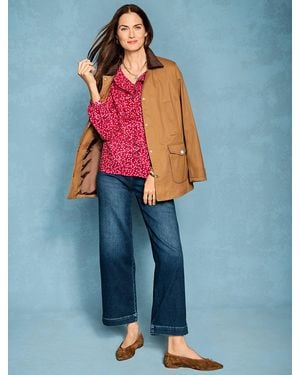 Talbots Knit Denim Wide Ankle Jeans - Blue