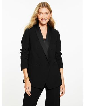 Talbots Polished Crepe Shawl Collar Blazer - Black