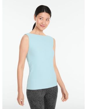 Talbots Contour Stretch Ribbed Shelf Bra Tank Top - White