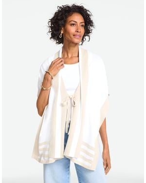 Talbots Tie Front Ruana - White