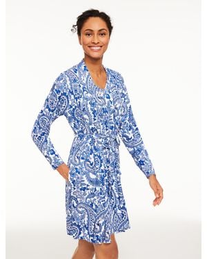 Talbots X Soma Cool Nights Short Robe - Blue