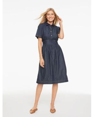 Talbots Fit & Flare Denim Dress - Blue