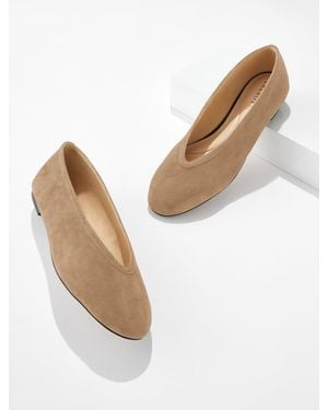 Talbots Vera Suede Ballet Flats - White