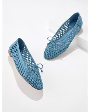 Talbots Ansly Woven Raffia Ballet Flats - Blue