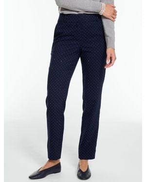 Talbots Hampshire Lightweight Double Cloth Straight Ankle Pants - Blue