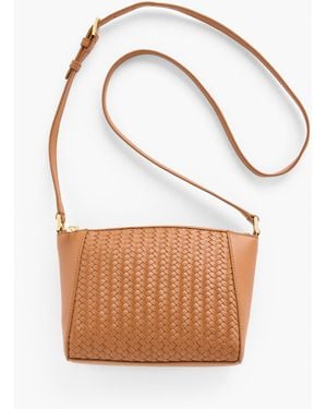 Talbots Woven Leather Crossbody Bag - White