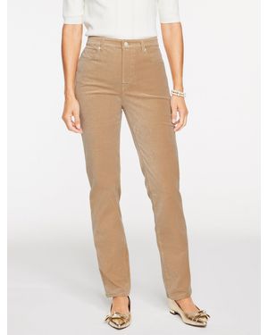 Talbots Straight Leg Corduroy Trousers - Natural