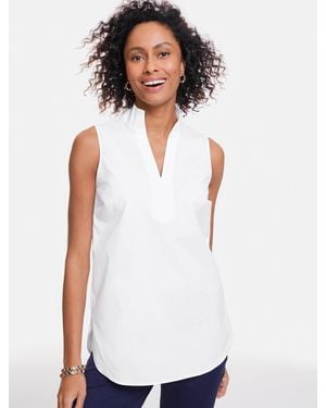 Talbots Sleeveless Non-iron Tunic Popover Shirt - White