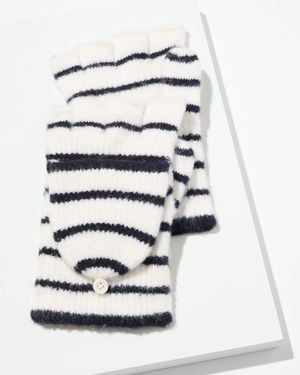 Talbots Flip-top Ribbed Gloves - White