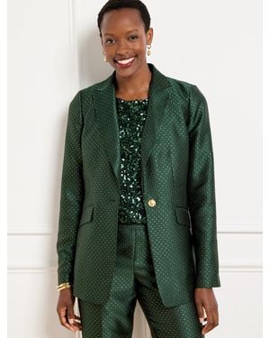 Talbots Jacquard Foulard Dot Blazer - Green