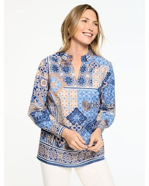 Talbots Casablanca Poplin Top - Blue