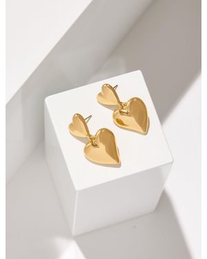 Talbots Soft Hearts Drop Earrings - Gray