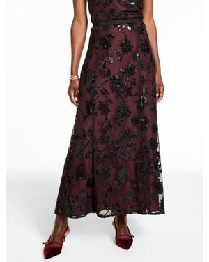 Talbots Sequin Bouquet Maxi Skirt - Black