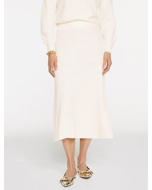 Talbots Ribbed Fit & Flare Midi Skirt - Natural