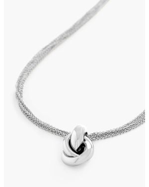 Talbots Interlocking Pendant Necklace - White