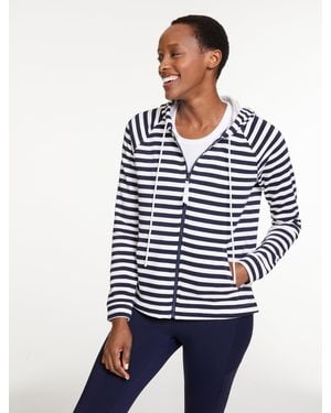 Talbots Classic French Terry Hooded Jacket - Blue