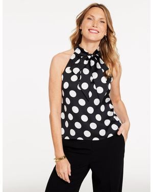 Talbots Tie Neck Halter Top - White