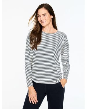 Talbots Ribbed Crewneck T-shirt - Grey
