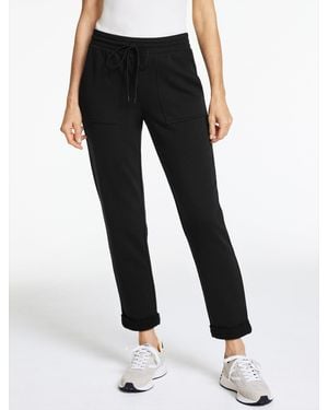 Talbots Cosy French Terry Taper Leg Trousers - Black
