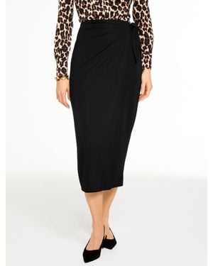 Talbots Matte Jersey Wrap Midi Skirt - Black