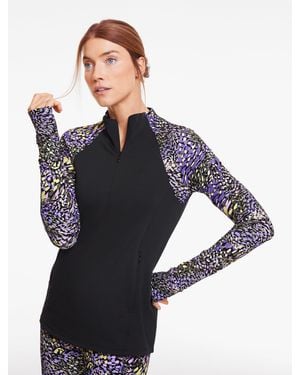 Talbots Performance Compression Half-zip Pullover Jumper - Black