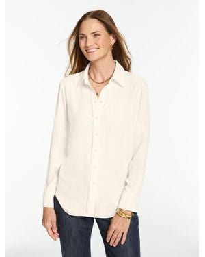 Talbots Soft Button Front Shirt - White
